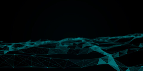 Aufkleber - Abstract beautiful geometric background. Abstract plexus futuristic, polygonal space with a dark background. Plexus fantasy. Abstract technology