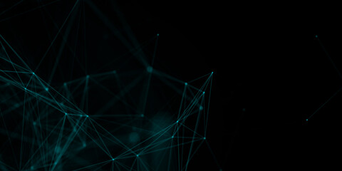 Aufkleber - Abstract beautiful geometric background. Abstract plexus futuristic, polygonal space with a dark background. Plexus fantasy. Abstract technology
