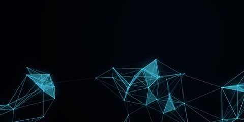 Aufkleber - Abstract beautiful geometric background. Abstract plexus futuristic, polygonal space with a dark background. Plexus fantasy. Abstract technology