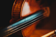 A Close Up Shot Of The Details Of A Violin