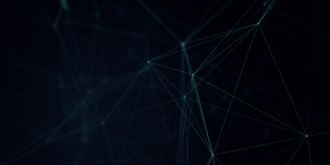 Poster - Abstract beautiful geometric background. Abstract plexus futuristic, polygonal space with a dark background. Plexus fantasy. Abstract technology