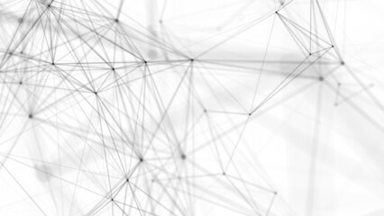 Aufkleber - Plexus fantasy abstract technology. Abstract geometric background with moving lines, dots and triangles. Science. Medicine and technology