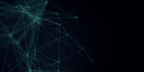 Aufkleber - Abstract beautiful geometric background. Abstract plexus futuristic, polygonal space with a dark background. Plexus fantasy. Abstract technology
