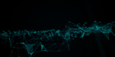 Aufkleber - Abstract beautiful geometric background. Abstract plexus futuristic, polygonal space with a dark background. Plexus fantasy. Abstract technology