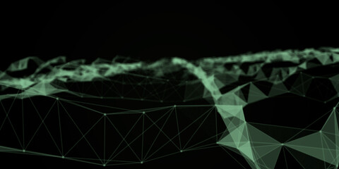 Aufkleber - Abstract beautiful geometric background. Abstract plexus futuristic, polygonal space with a dark background. Plexus fantasy. Abstract technology