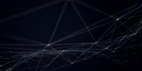 Aufkleber - Abstract beautiful geometric background. Abstract plexus futuristic, polygonal space with a dark background. Plexus fantasy. Abstract technology