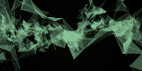 Aufkleber - Abstract beautiful geometric background. Abstract plexus futuristic, polygonal space with a dark background. Plexus fantasy. Abstract technology