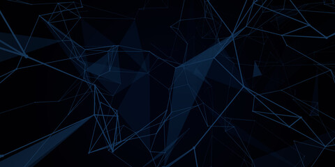 Aufkleber - Abstract beautiful geometric background. Abstract plexus futuristic, polygonal space with a dark background. Plexus fantasy. Abstract technology