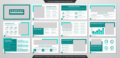 Wall Mural - minimalist presentation template with clean style use for business annual report and infographic 