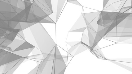 Aufkleber - Plexus fantasy abstract technology. Abstract geometric background with moving lines, dots and triangles. Science. Medicine and technology. Loop animations