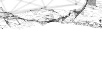 Aufkleber - Plexus fantasy abstract technology. Abstract geometric background with moving lines, dots and triangles. Science. Medicine and technology. Loop animations