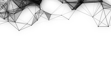 Aufkleber - Plexus fantasy abstract technology. Abstract geometric background with moving lines, dots and triangles. Science. Medicine and technology. Loop animations