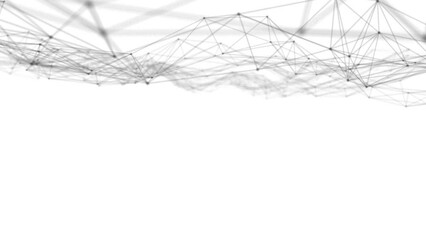 Aufkleber - Plexus fantasy abstract technology. Abstract geometric background with moving lines, dots and triangles. Science. Medicine and technology. Loop animations
