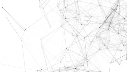Aufkleber - Plexus fantasy abstract technology. Abstract geometric background with moving lines, dots and triangles. Science. Medicine and technology. Loop animations