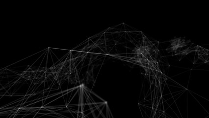 Aufkleber - Abstract beautiful geometric background. Abstract plexus futuristic, polygonal space with a dark background. Plexus fantasy. Abstract technology