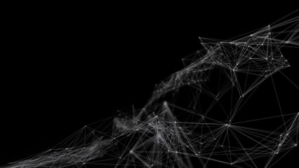 Aufkleber - Abstract beautiful geometric background. Abstract plexus futuristic, polygonal space with a dark background. Plexus fantasy. Abstract technology