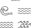 © Syafiq - wave icons set isolated on white background. wave icon thin line outline linear wave symbol for logo, web, app, UI. wave icon simple sign.