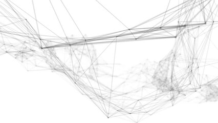 Aufkleber - Plexus fantasy abstract technology. Abstract geometric background with moving lines, dots and triangles. Science. Medicine and technology. Loop animations
