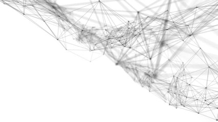 Aufkleber - Plexus fantasy abstract technology. Abstract geometric background with moving lines, dots and triangles. Science. Medicine and technology. Loop animations