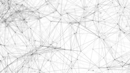 Poster - Plexus fantasy abstract technology. Abstract geometric background with moving lines, dots and triangles. Science. Medicine and technology. Loop animations