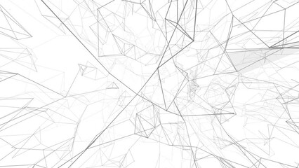 Aufkleber - Plexus fantasy abstract technology. Abstract geometric background with moving lines, dots and triangles. Science. Medicine and technology. Loop animations
