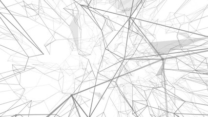 Aufkleber - Plexus fantasy abstract technology. Abstract geometric background with moving lines, dots and triangles. Science. Medicine and technology. Loop animations