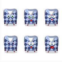 Sticker - Character cartoon of blue school vest with scared expression