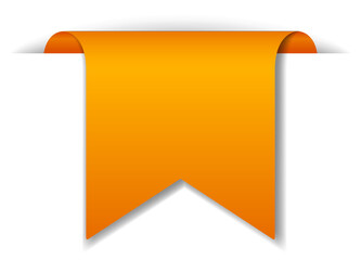 Wall Mural - Orange banner design on white background