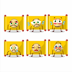 Sticker - Yellow paper roll chinese cartoon character with sad expression