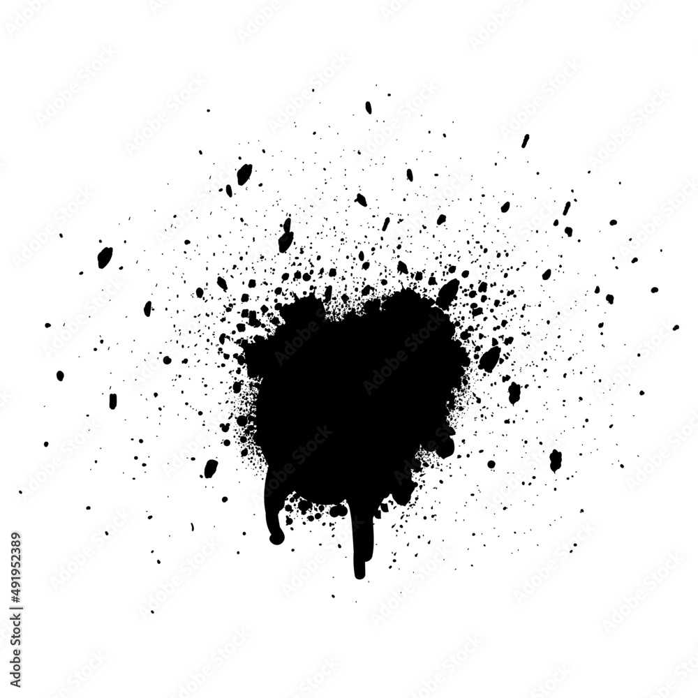 Abstract grungy graffiti black spray paint brush . Stock Vector | Adobe ...