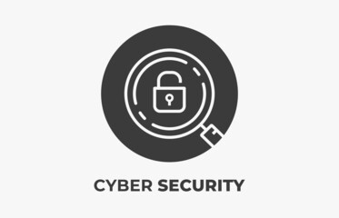 Poster - cyber security vector icon isolated on white background for graphic and web design.