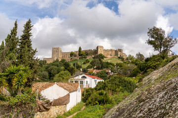 Poster - view of the castle of Castellar de la Frontera and village houses in the foreground