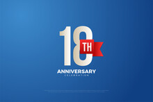 18th Anniversary Background With Number Illustration.