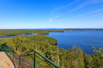 Poster - View at Karlsborg city and Lake Vattern in Sweden