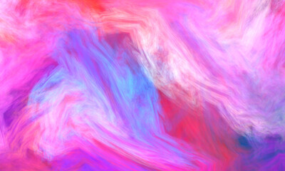 Wall Mural - Marble, paint, liquid abstract colorful fractal in blue and pink color. Texture background