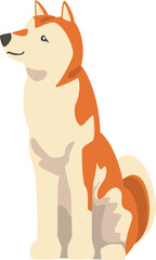 Sticker - Shiba Inu as Japanese Breed of Hunting Dog with Prick Ears and Curled Tail