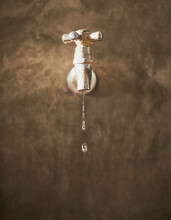 Conserve Every Drop You Can. Cropped Closeup Shot Of A Tap Dripping Water.