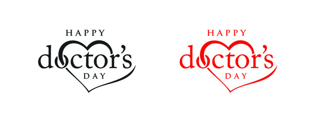 Wall Mural - World, international or world happy Doctor's Day flat vector logo design, love doctors day