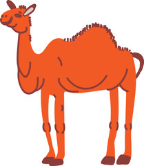 Sticker - Camel as Even-toed Ungulate Species with Hump and Wild African Animal Living in Savannah