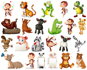 Wall Mural - Set of animal cartoon character