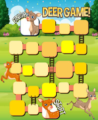 Wall Mural - A snake ladder deer game template