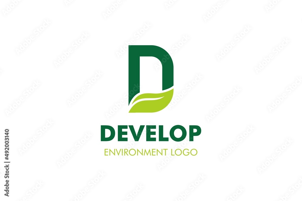 Letter D Leaf Logo : Suitable for Agriculture Theme, Environment Theme ...