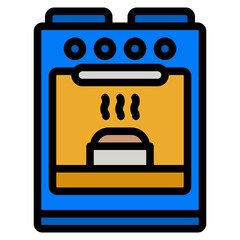 Sticker - oven line icon