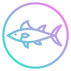 Sticker - fish gradient icon