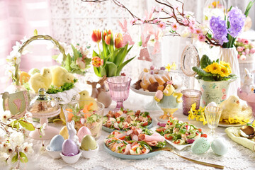 Sticker - Easter breakfast with fresh salads and eggs