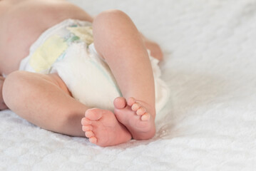 New Born Baby Feet on Blanket