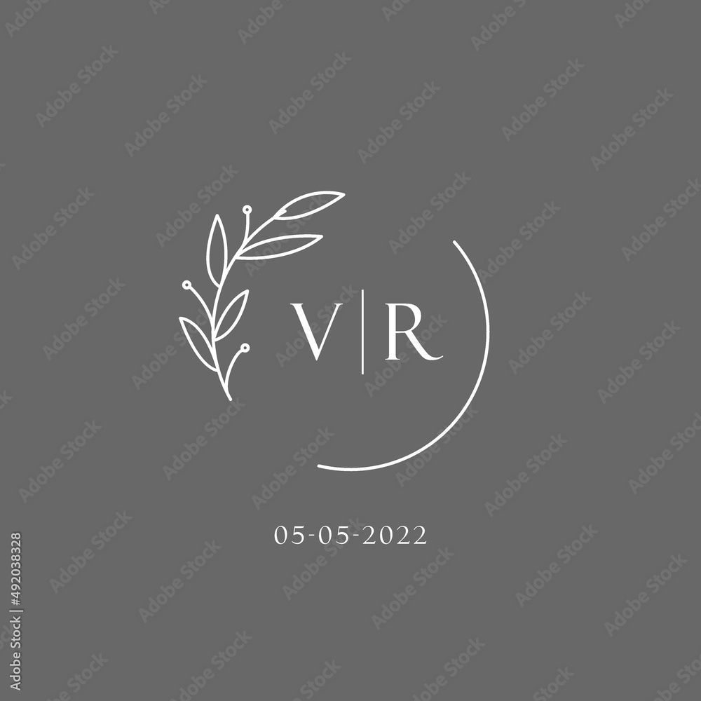 Letter VR wedding monogram logo design ideas Stock Vector | Adobe Stock