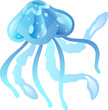 Jellyfish or Sea Jelly with Tentacles as Underwater Oceanic Mammal Species