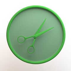 scissors icon on isolated white background. 3d illustration. app. craft icon.