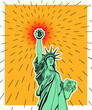Statue of Bitcoin Liberty, global digital deflation money
